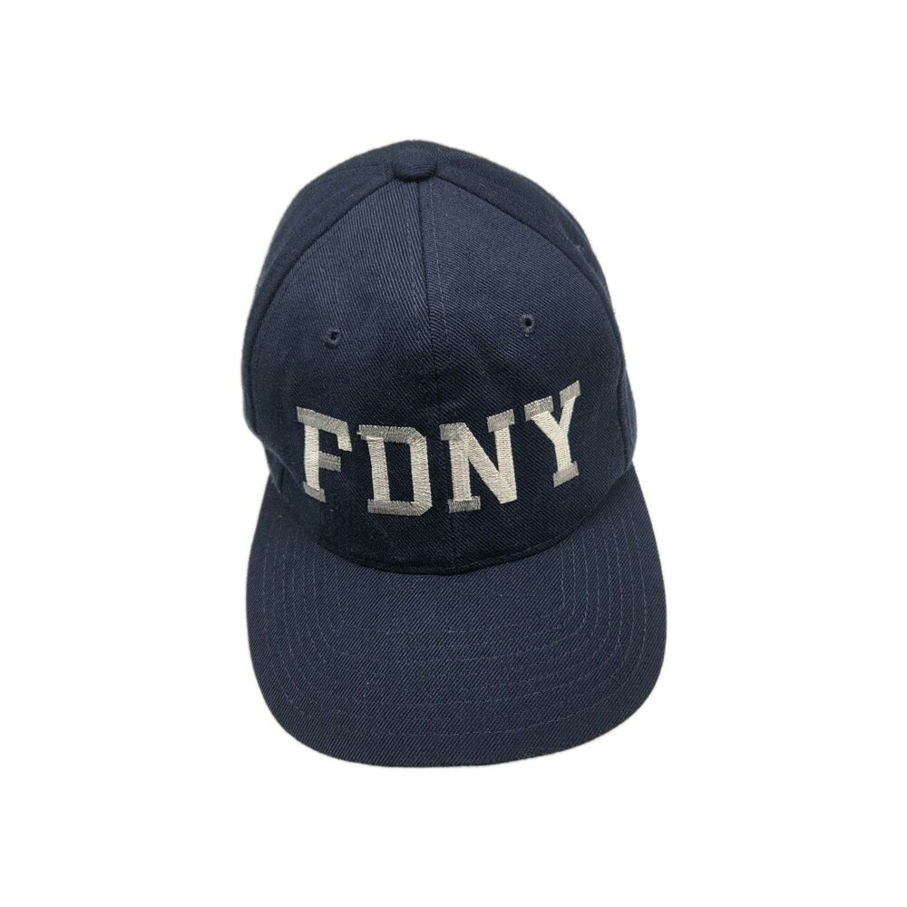 Blue FDNY Embroidered Baseball Cap Hat Snapback Wool Blend